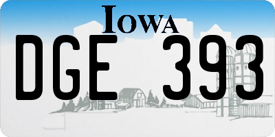 IA license plate DGE393