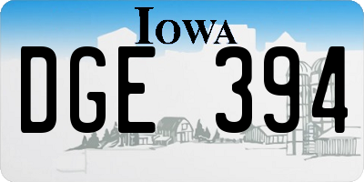IA license plate DGE394