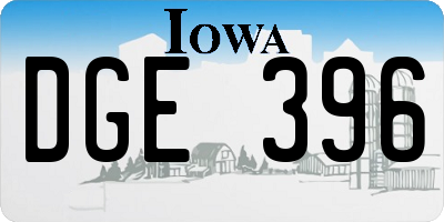 IA license plate DGE396