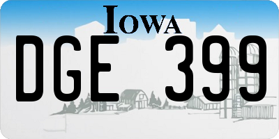 IA license plate DGE399