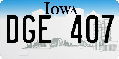 IA license plate DGE407