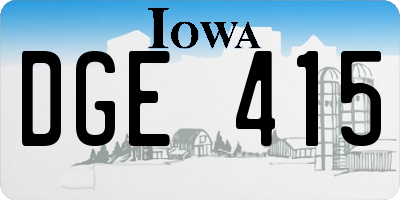IA license plate DGE415