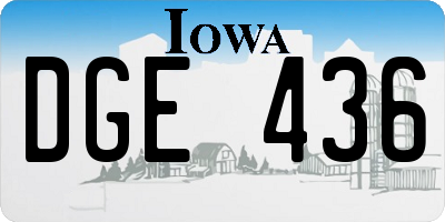 IA license plate DGE436