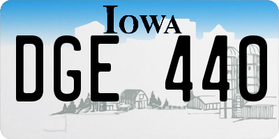IA license plate DGE440
