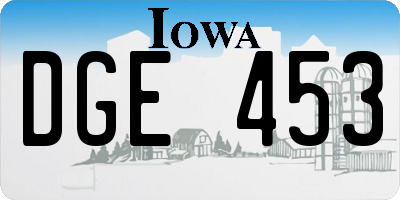 IA license plate DGE453