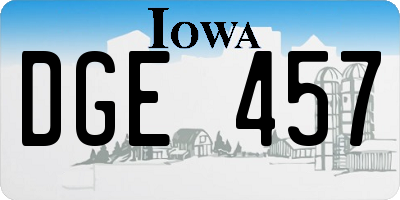 IA license plate DGE457