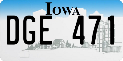 IA license plate DGE471