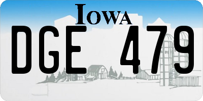 IA license plate DGE479