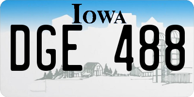 IA license plate DGE488