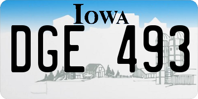 IA license plate DGE493