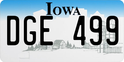 IA license plate DGE499