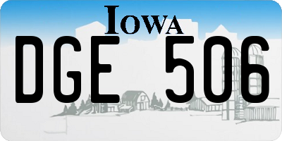 IA license plate DGE506