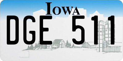 IA license plate DGE511