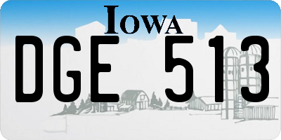 IA license plate DGE513