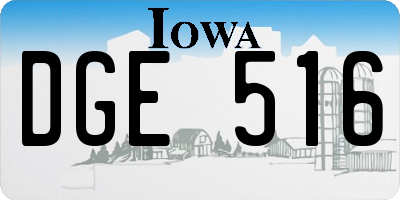 IA license plate DGE516