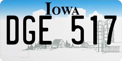 IA license plate DGE517