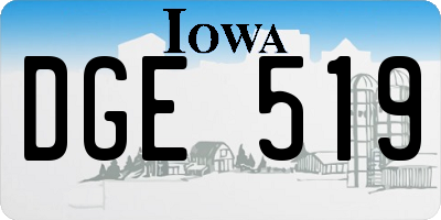 IA license plate DGE519