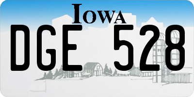IA license plate DGE528