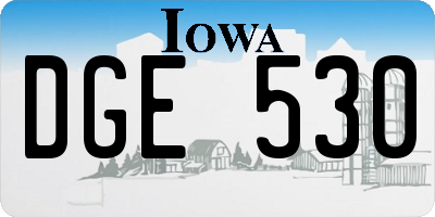 IA license plate DGE530