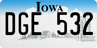 IA license plate DGE532