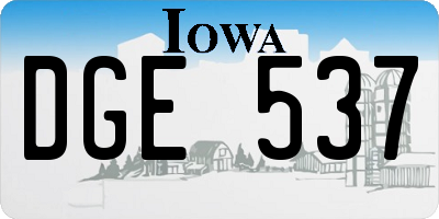 IA license plate DGE537