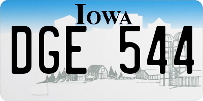 IA license plate DGE544