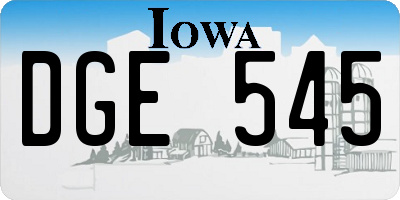 IA license plate DGE545