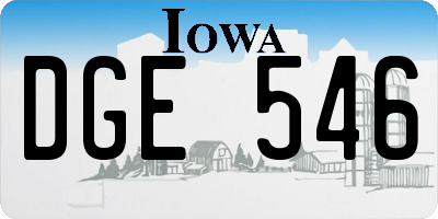 IA license plate DGE546