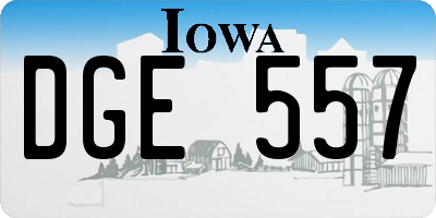 IA license plate DGE557