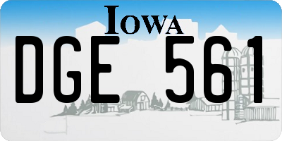 IA license plate DGE561