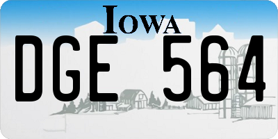 IA license plate DGE564