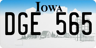 IA license plate DGE565