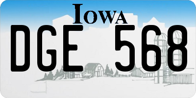 IA license plate DGE568