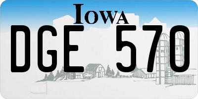 IA license plate DGE570