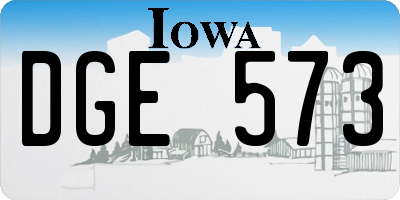 IA license plate DGE573