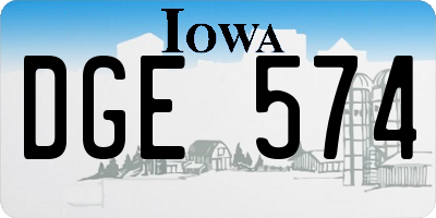 IA license plate DGE574