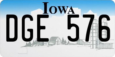 IA license plate DGE576