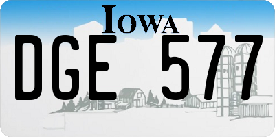 IA license plate DGE577