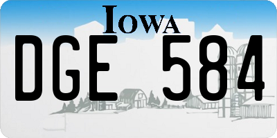 IA license plate DGE584