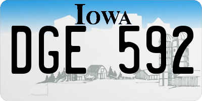 IA license plate DGE592