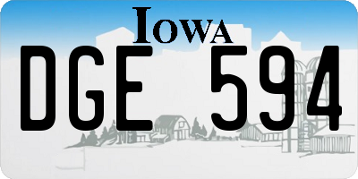 IA license plate DGE594