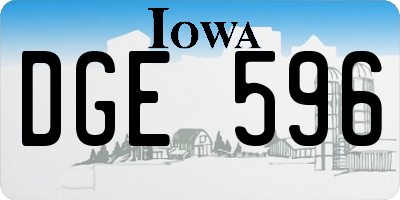 IA license plate DGE596