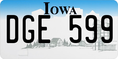IA license plate DGE599