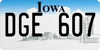 IA license plate DGE607