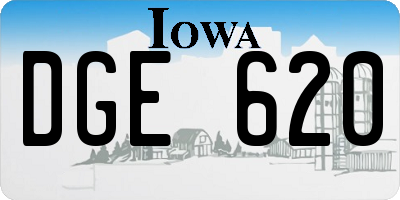 IA license plate DGE620