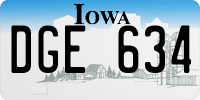 IA license plate DGE634