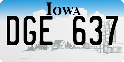 IA license plate DGE637
