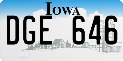 IA license plate DGE646