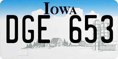 IA license plate DGE653