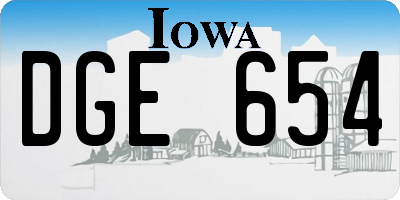 IA license plate DGE654